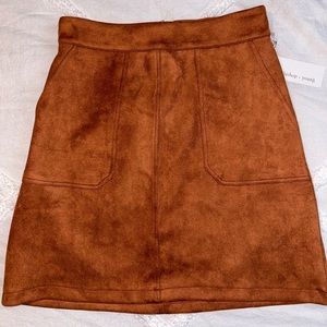 NWT Bishop + Young Faux Suede Copper Skirt